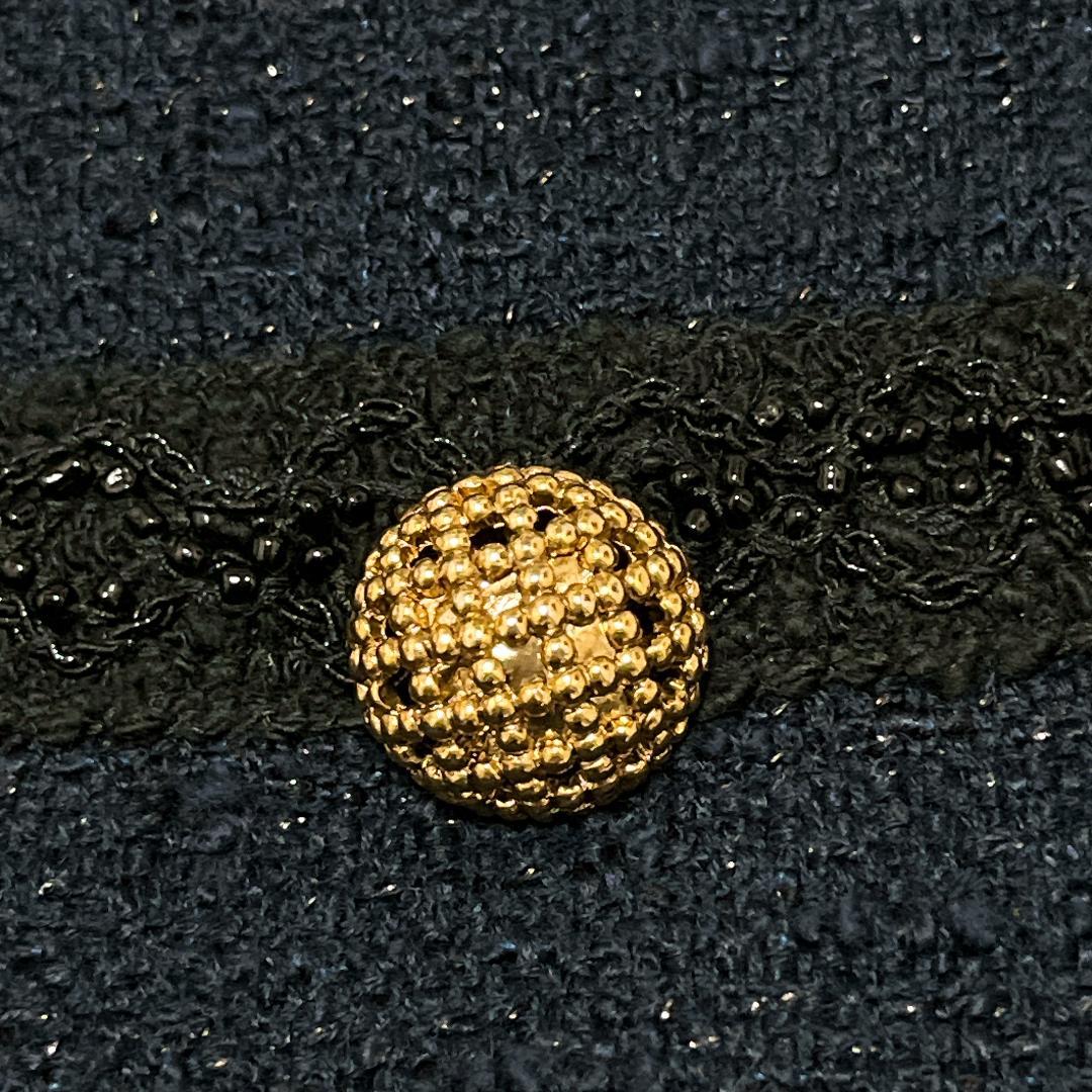 《美品》金子綾さん着用 エリオポール ツイード ベスト 金ボタン ネイビー