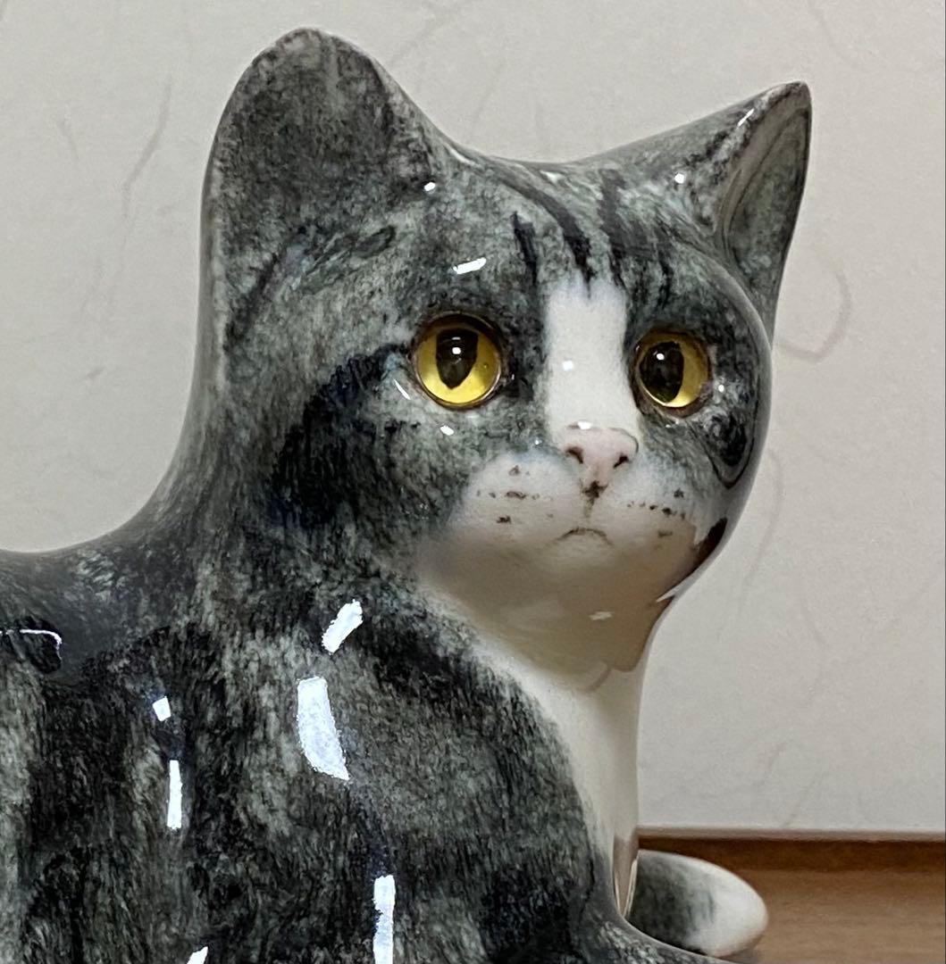 サイズ3　ウィンスタンレイキャット　ケンジントンキャット　サバトラ猫　貫入無し❣️