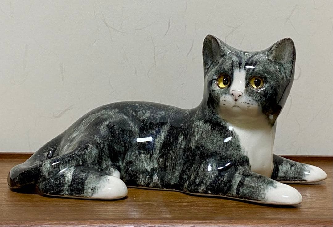 サイズ3　ウィンスタンレイキャット　ケンジントンキャット　サバトラ猫　貫入無し❣️