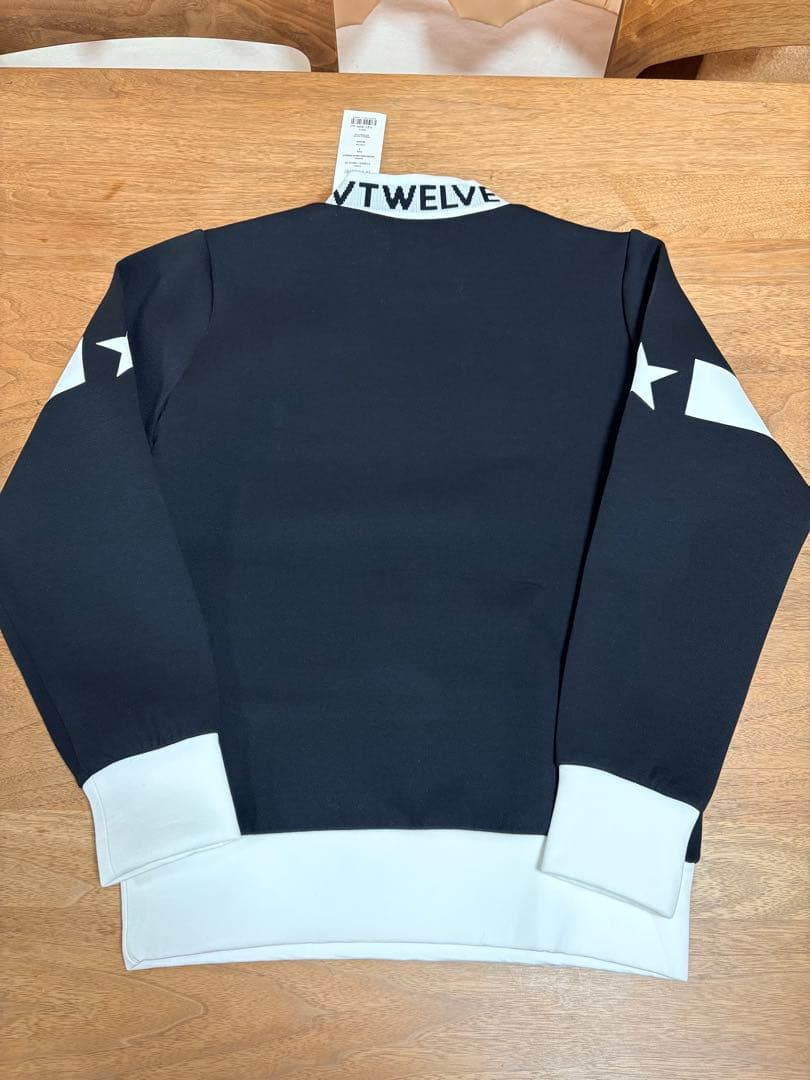 【新品タグ付】 V TWELVE ジャガードネックスウェット ブラック