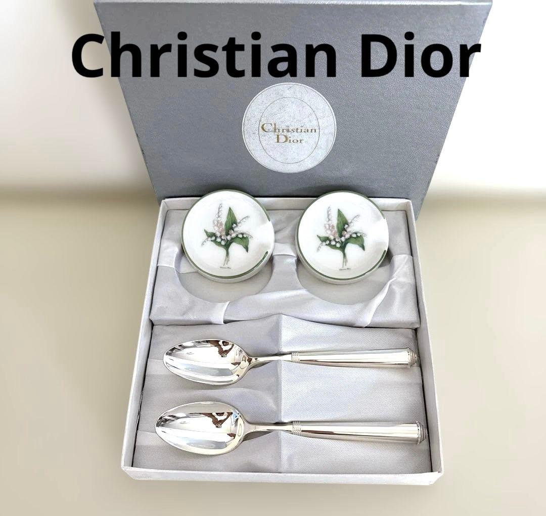 希少　Dior ティースプーン&レスト シルバープレーテッドメタル