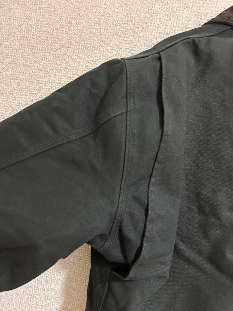 Carhartt ワークジャケット デトロイト系 ブラック 企業ロゴ 刺繍
