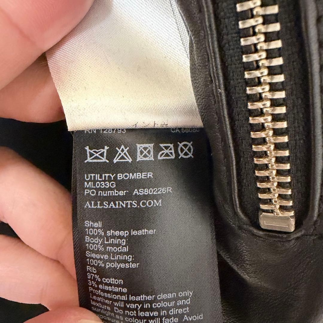 ALLSAINTS UTILITY LTHR BOMBER牛革（Black）
