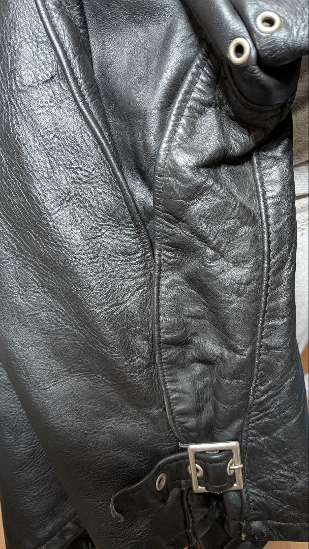 SCHOTT 黒 シングルライダース レザージャケット USA製