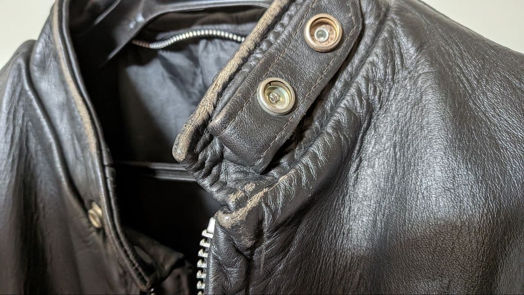 SCHOTT 黒 シングルライダース レザージャケット USA製