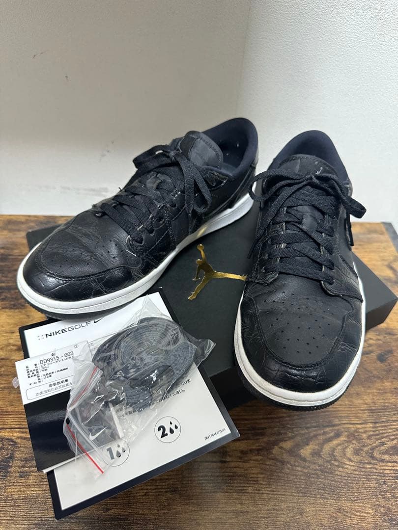 Nike エアジョーダン1 LOW ゴルフ オールブラッククロコ　27.0cm
