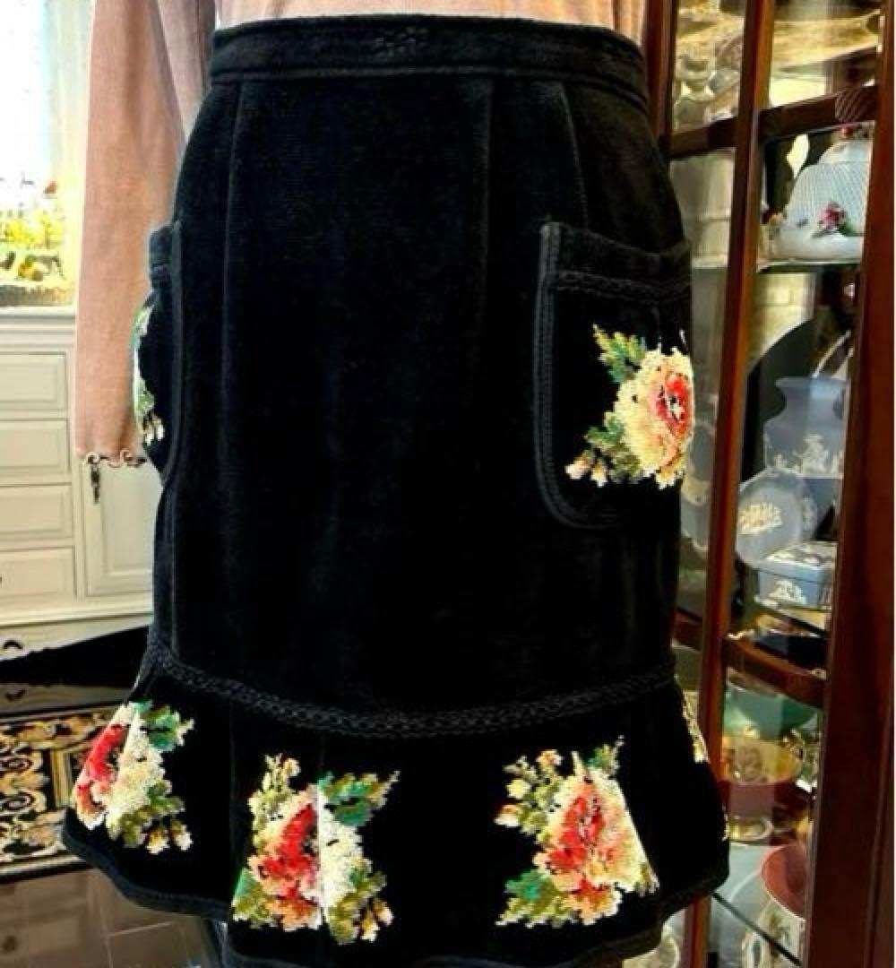 ーFEILERー 【極美品】 フェイラー ブラック　薔薇柄エプロン