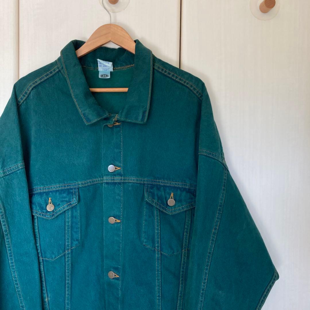 90's TYCA USA製　バックエンボス　デニムジャケット　Gジャン　3XL