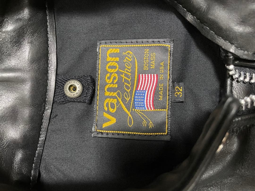vanson leathers ブラック レザージャケット 32 USA製