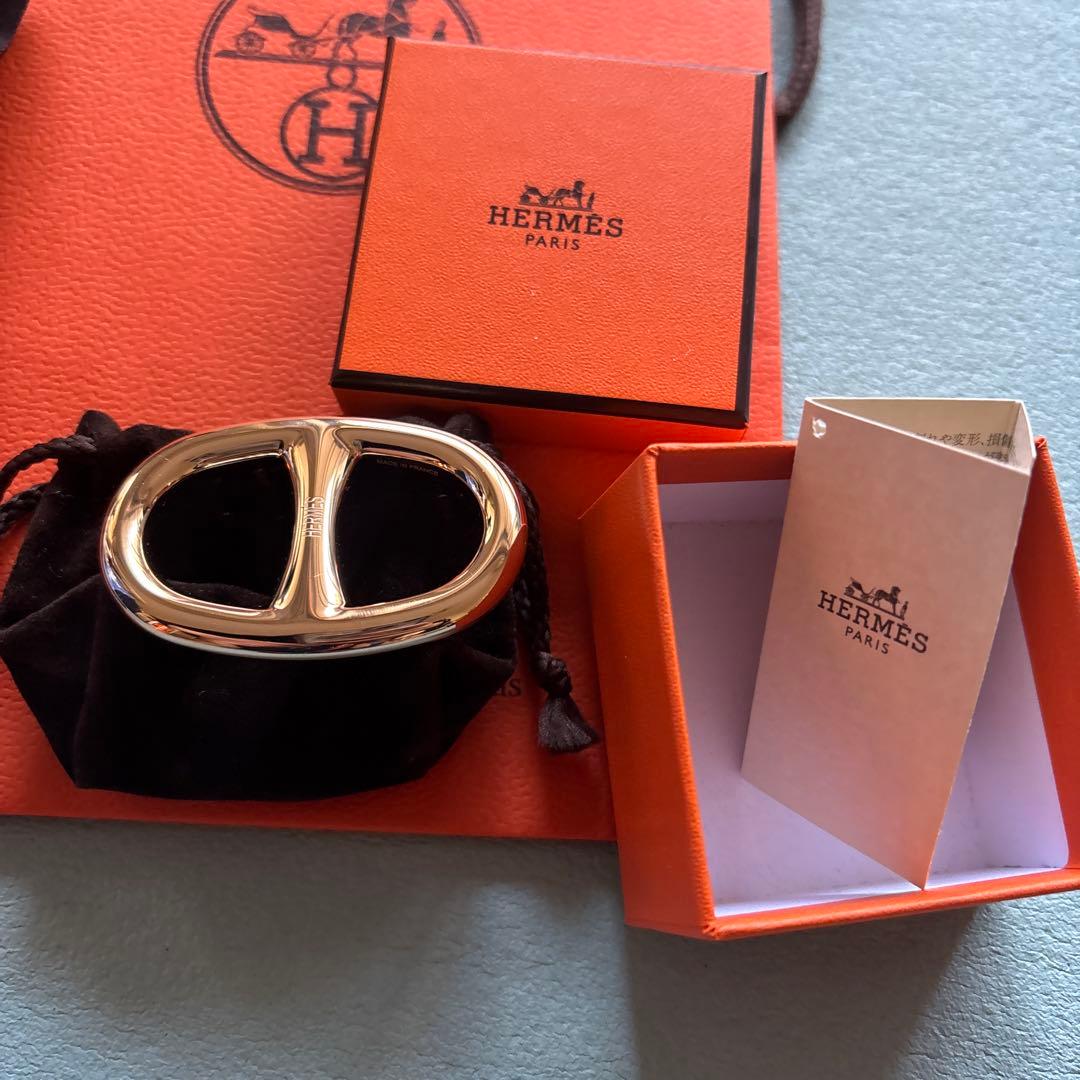 HERMES ゴールドシェーヌダンクル　スカーフリング　エルメス　ゴールド