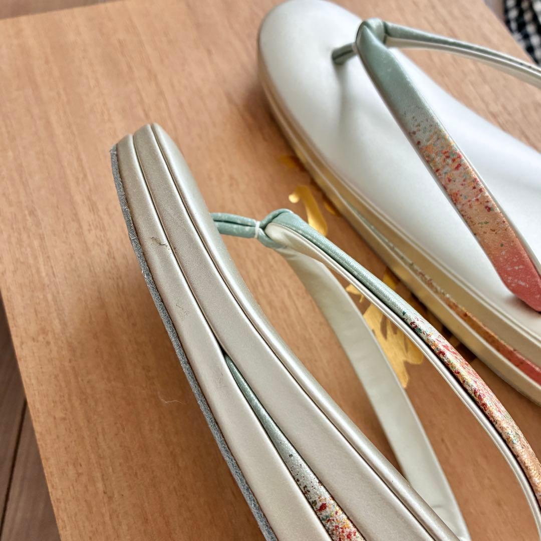 【美品】和装バッグ（新品）　草履セット　総本革　牛革　七五三　最高級品