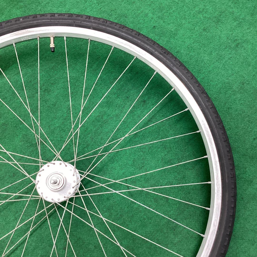 前ホイール　700x42c　ハブダイナモ　フロント　前　ON　自転車　タイヤ付
