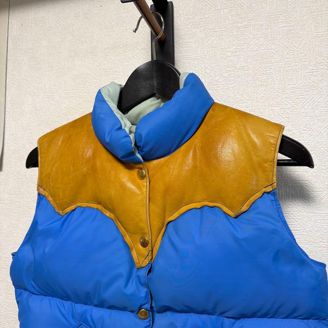 ぷ*ん様 希少　70s オリジナル　ロッキーマウンテンダウンベスト　ブルー　ヨー