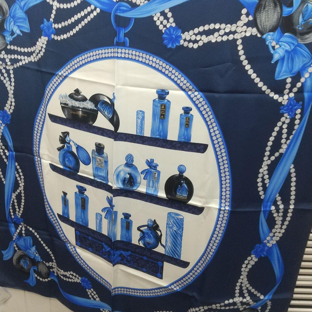 未使用品 ランバン シルクスカーフ 香水 トワレ柄 箱付き