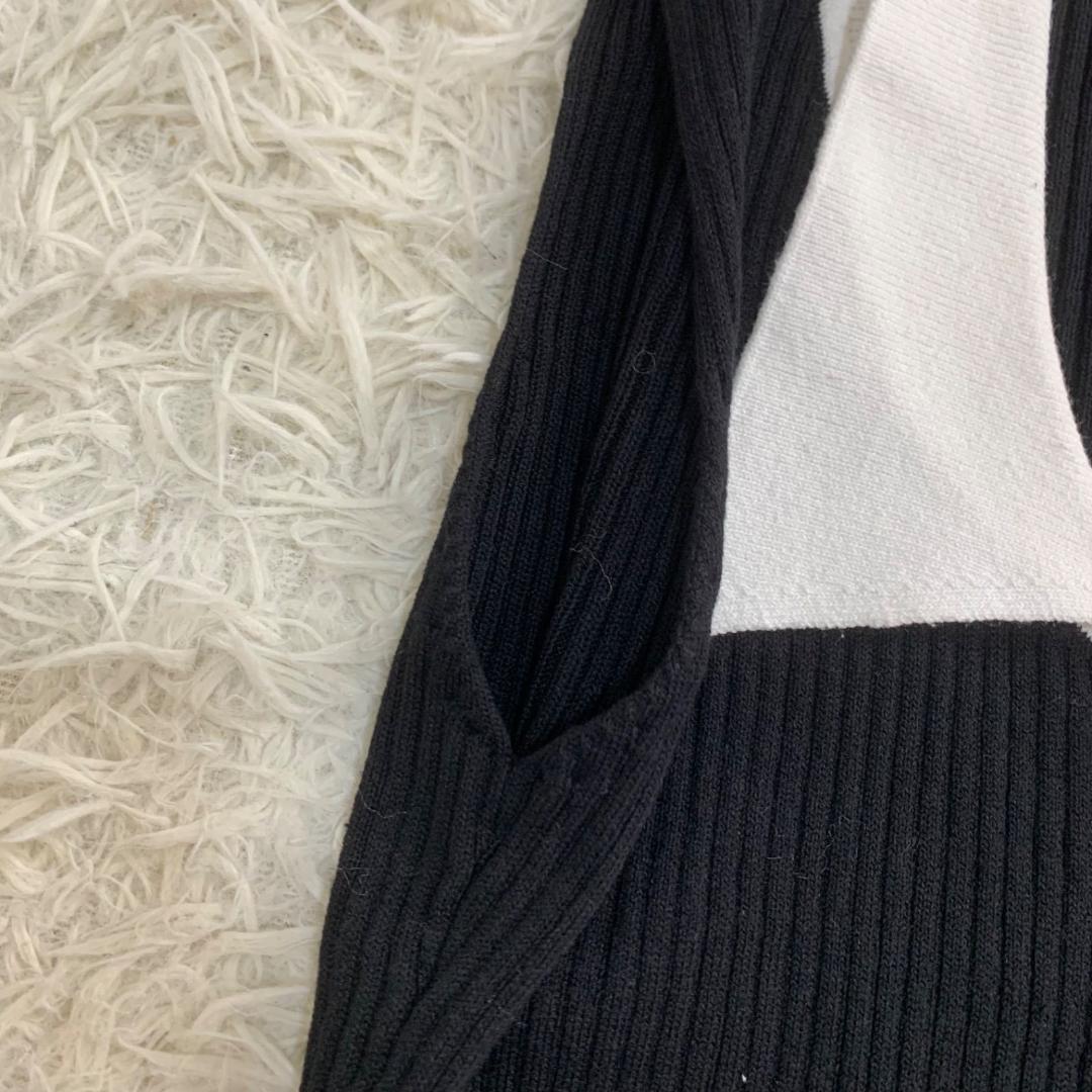 美品✨crgne シーニュ ニットベスト 薄手 コットン 黒 ブラック