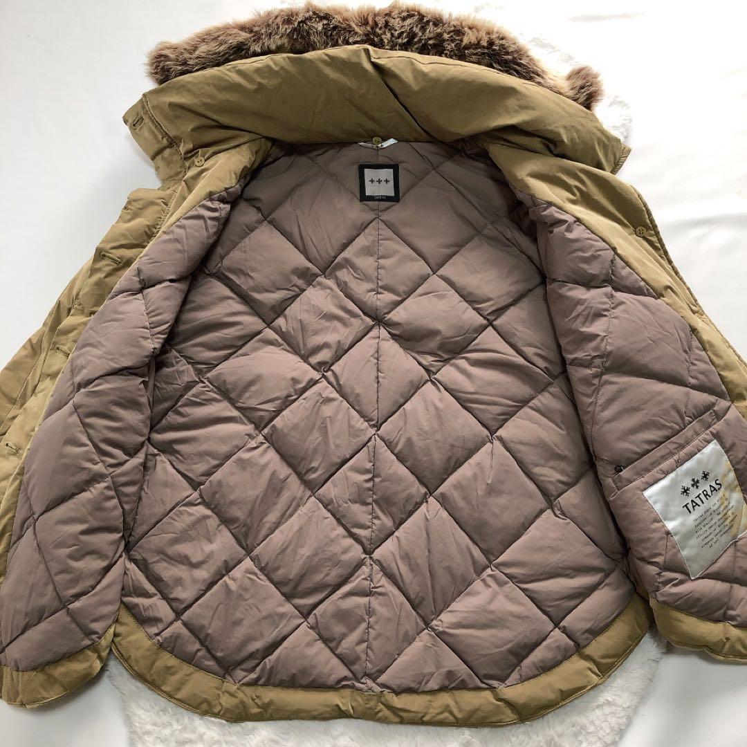 TATRAS*タトラス　ポンチョコート　ファー付き　ダウン　ベージュ　1