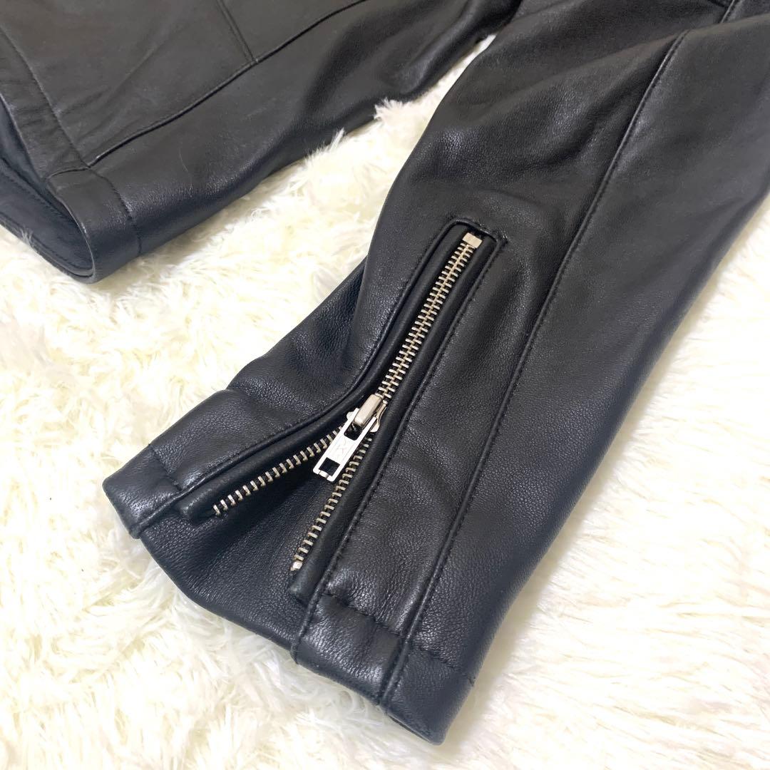 BEAMS ビームス 羊革 レザージャケット シングルライダース【S】黒