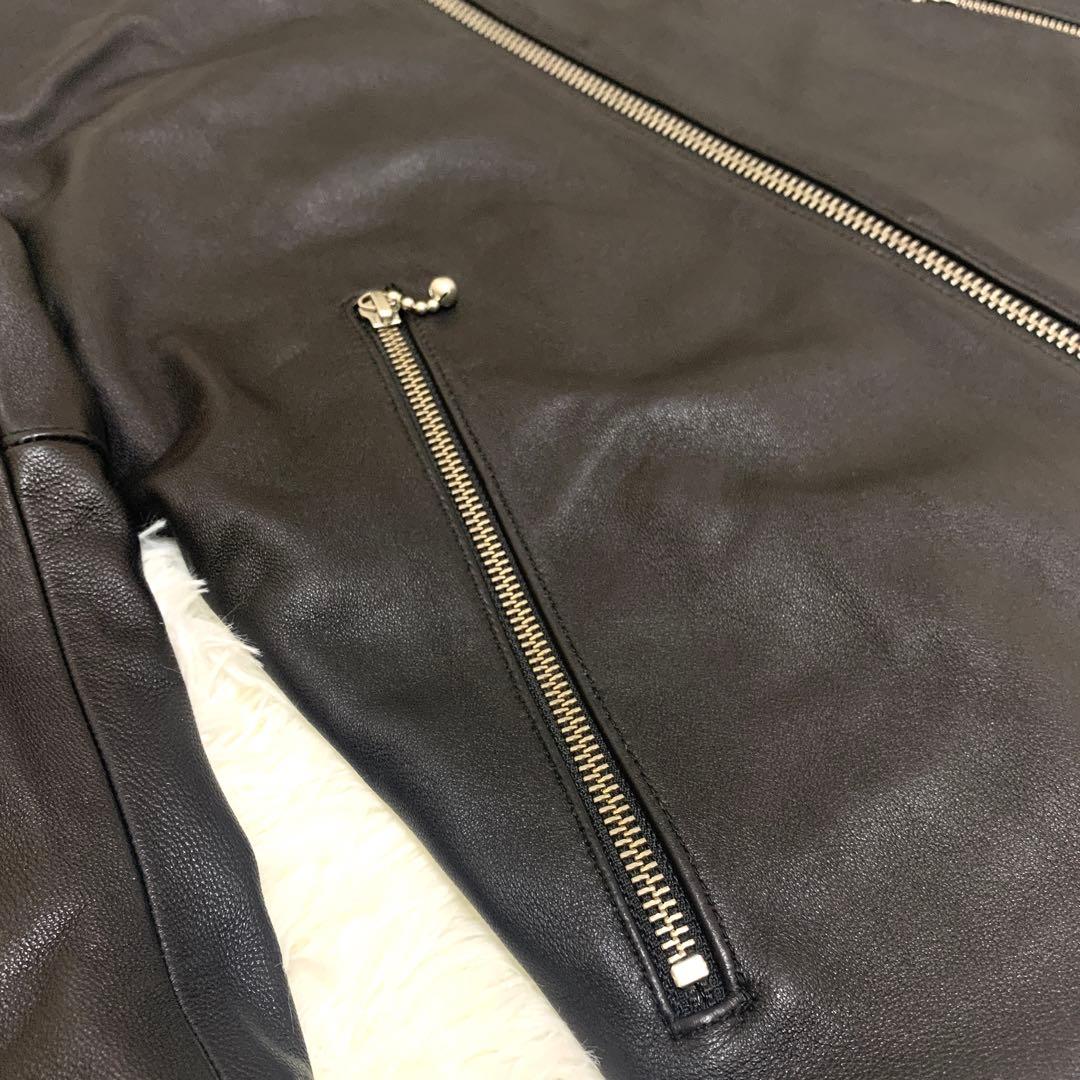 BEAMS ビームス 羊革 レザージャケット シングルライダース【S】黒