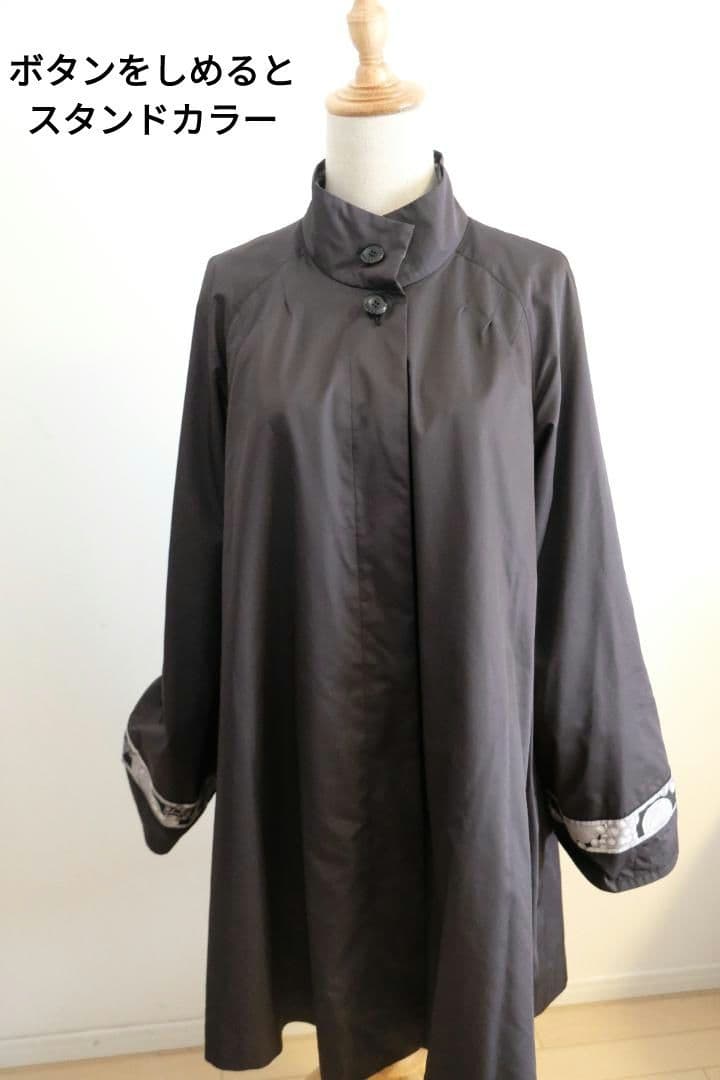 美品 LEONARD ナイロンコート 雨天用 Aライン ブラック Lサイズ