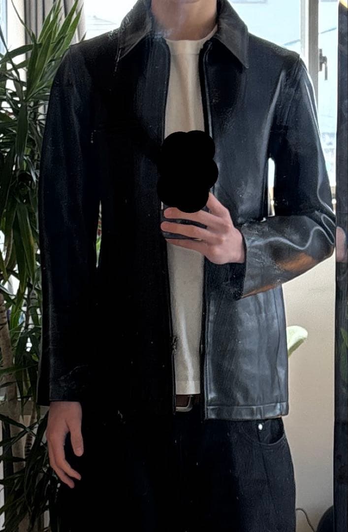 ジャケット・アウター a.p.c. leather zip jacket archive