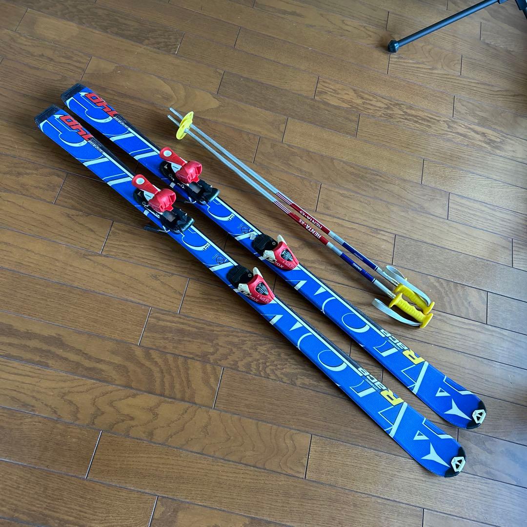 Atomicスキー 140cm 青/白 ポール付き