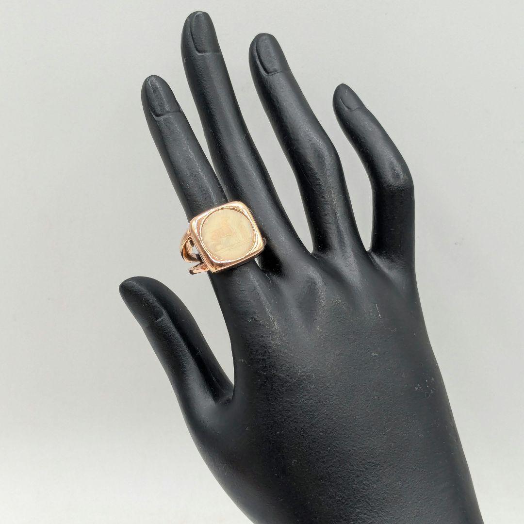 HERMES コロゾリング 50表記 9号 ピンクゴールド 箱付き 指輪 ホース