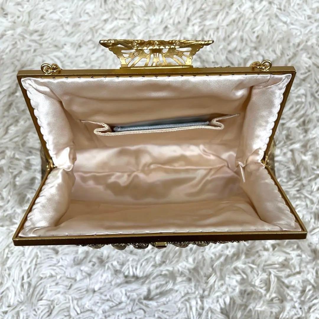 希少✨とりゐ 金銀糸箔正絹バッグ　パーティーバッグ　ゴールド　着物　帝国ホテル