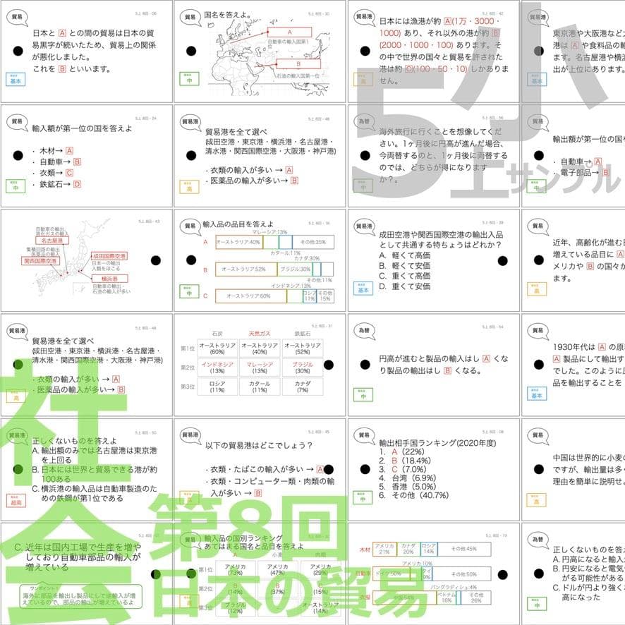 中学受験 暗記カード【5年上 社会・理科 6-19回】組分けテスト対策 予シリ
