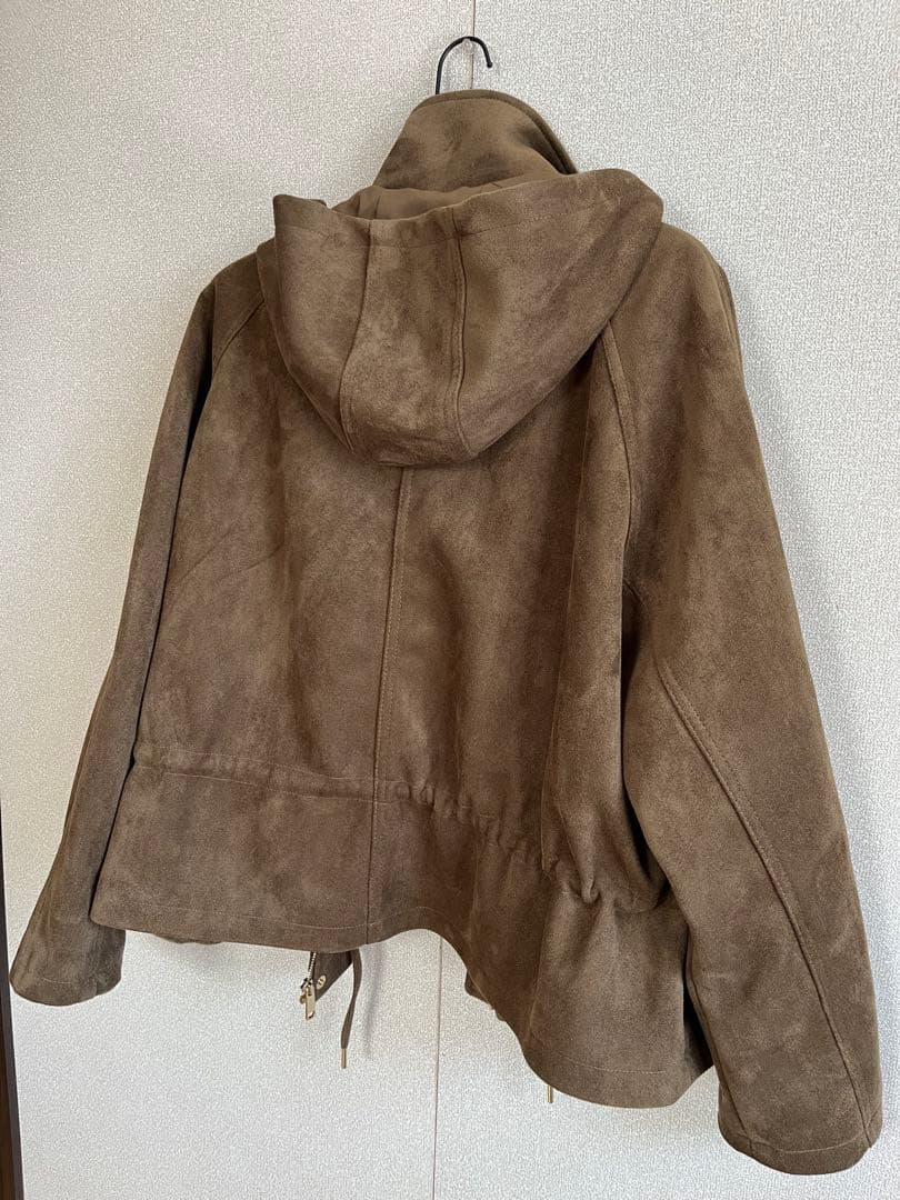 ZARA ブラウンスエードフードジャケット レディース
