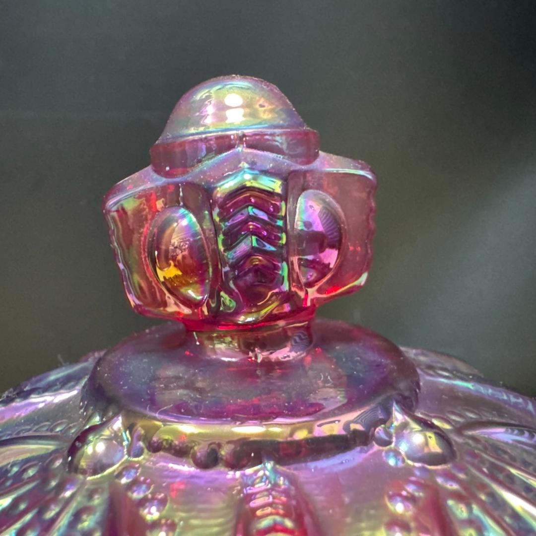 ★fenton　シュガーポット＆クリーマー　カクタスシリーズ　カーニバルガラス