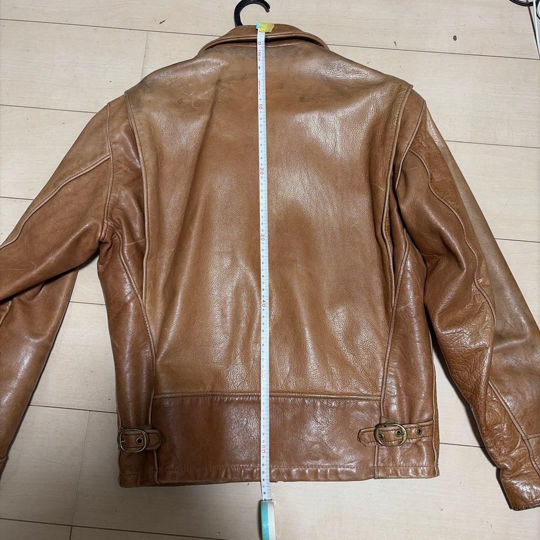 ね*こ様 ショット　ブラウンレザーシングルライダースジャケット