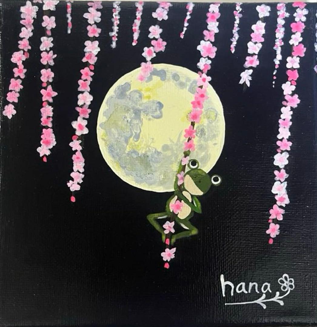 枝垂れ桜【アクリル画】　絵画　絵　原画　キャンバス画　抽象画