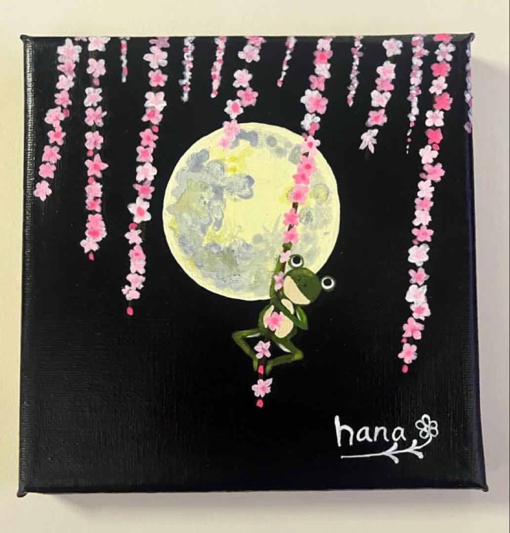 枝垂れ桜【アクリル画】　絵画　絵　原画　キャンバス画　抽象画