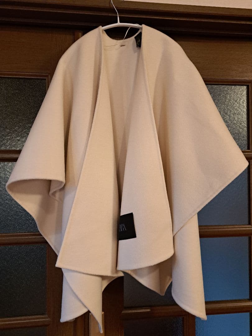 【美品】ZARA ウール混 ケープコート