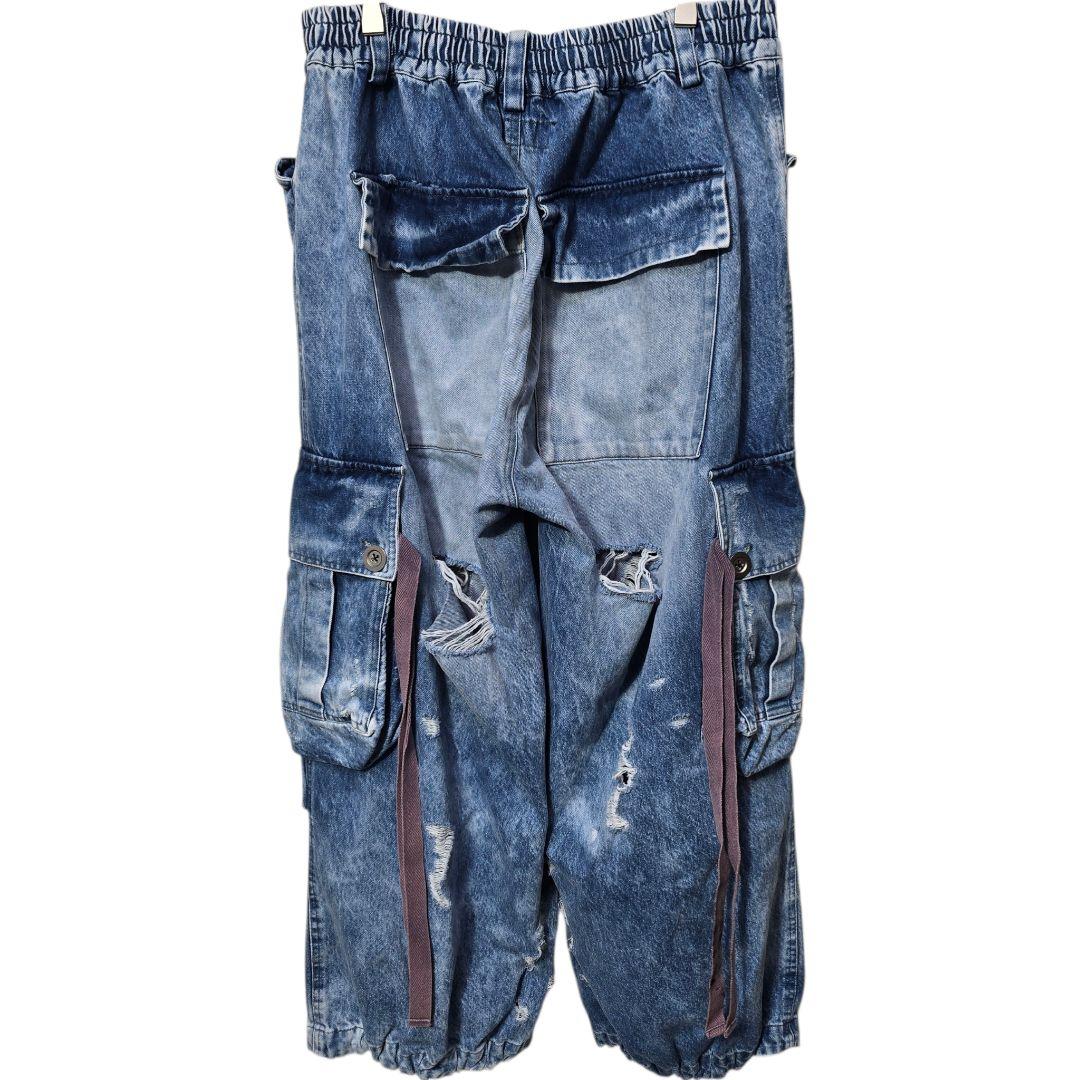 A.F ARTEFACT ダメージ加工 デニムカーゴパンツ 3 日本製