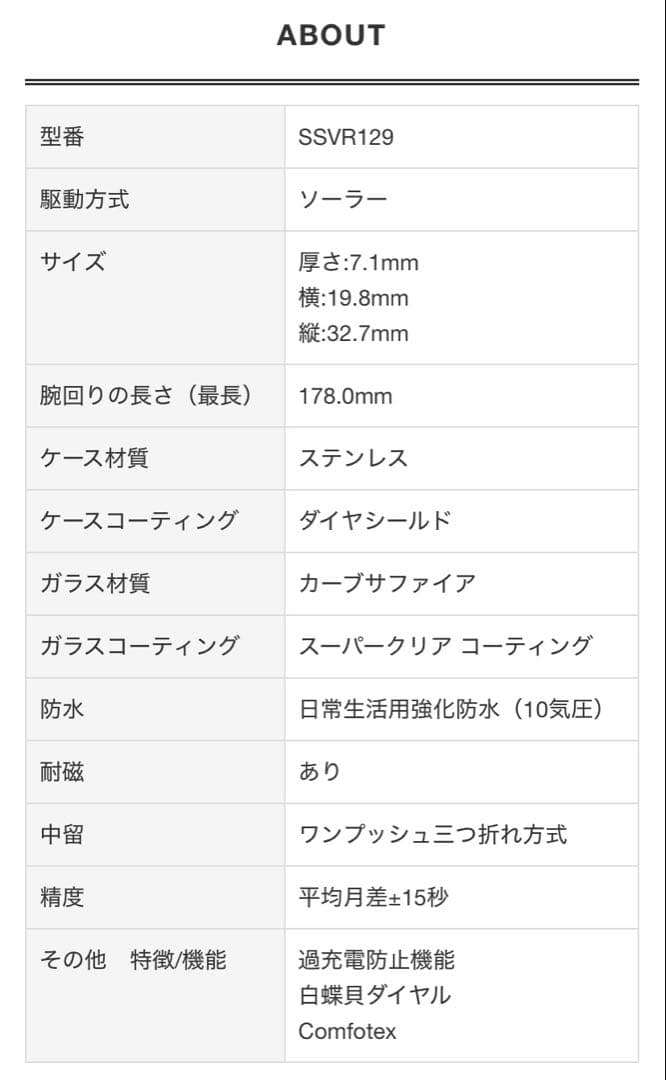 ルキア　SSVR129 セイコー　LUKIA
