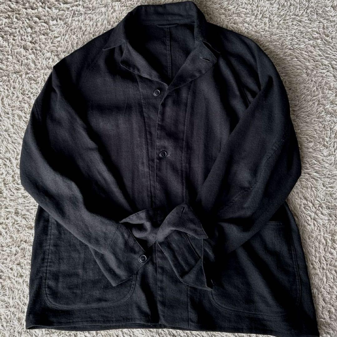 COMOLI コモリ　カシミヤ　和紙　ウールジャケット　ブラック　✨美品✨