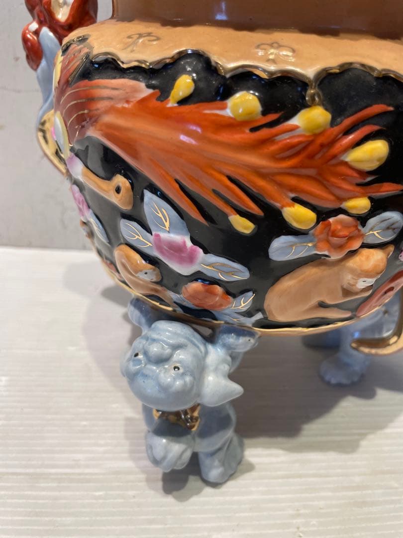 希少　美術陶陶磁器　三川内焼　唐子絵　壺　花瓶　花器　香炉　置物　インテリア