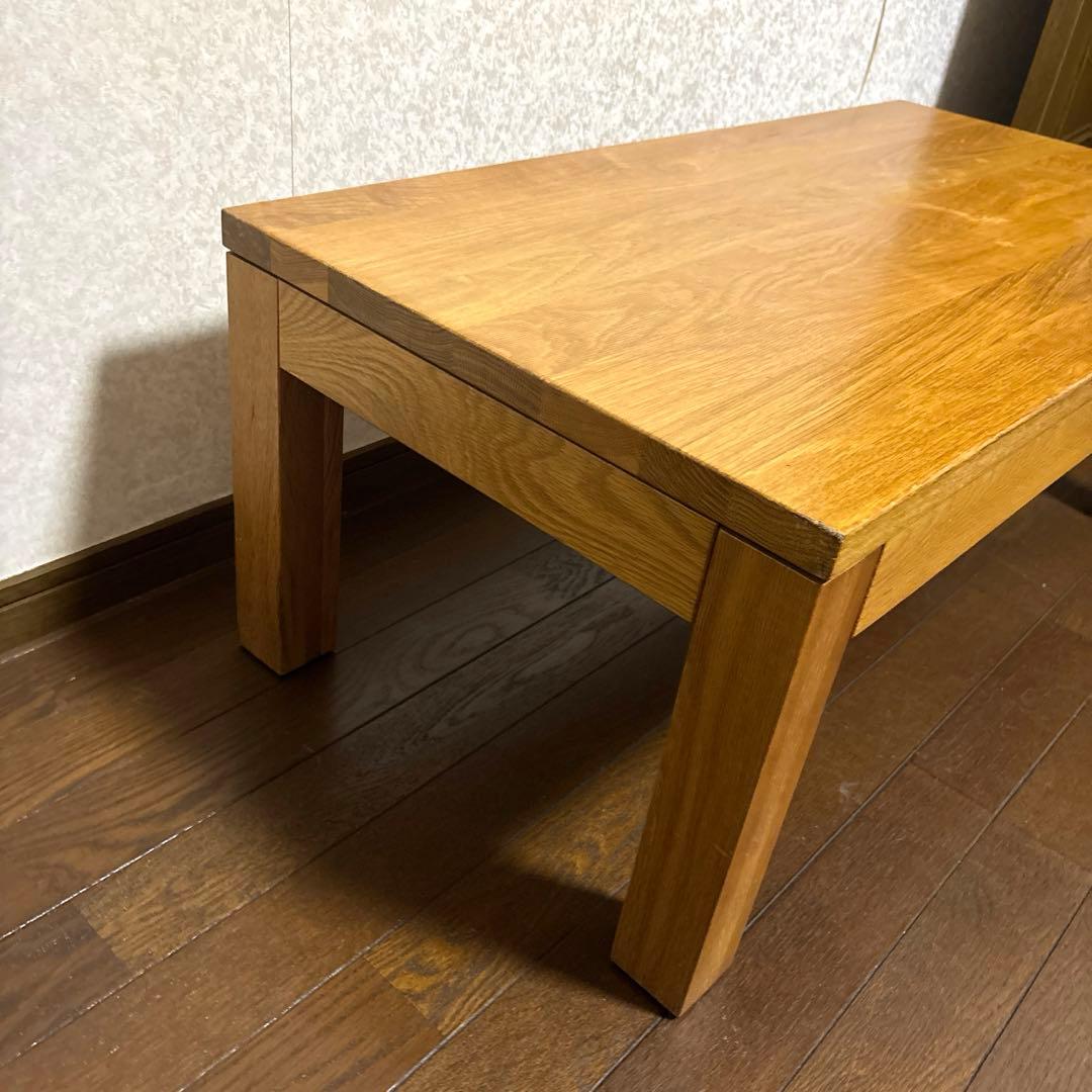 【良品】無印良品 無垢材 ローテーブル 引出し付き