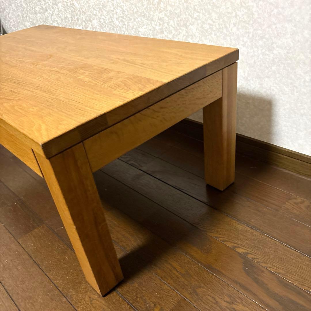 【良品】無印良品 無垢材 ローテーブル 引出し付き