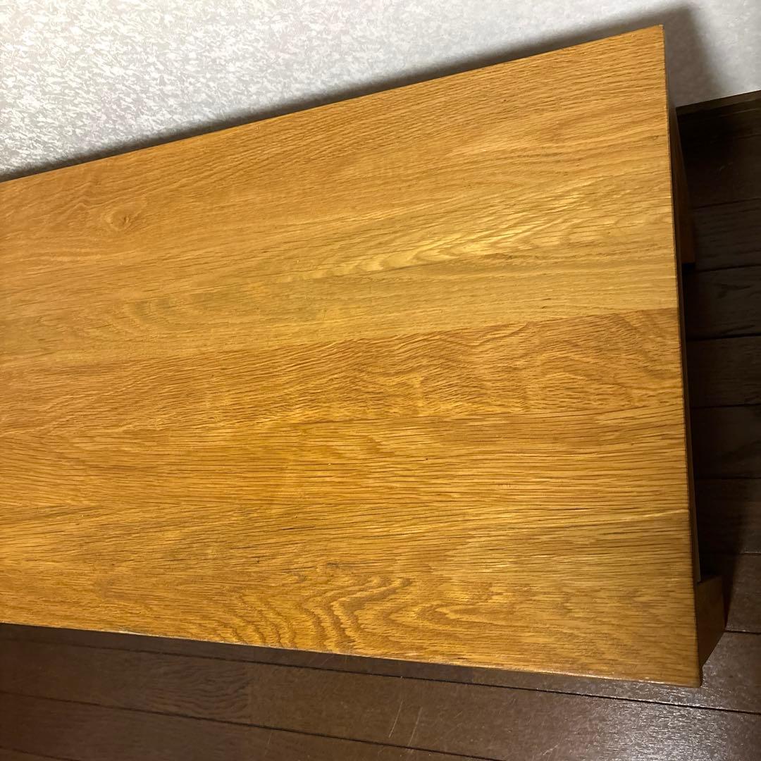 【良品】無印良品 無垢材 ローテーブル 引出し付き