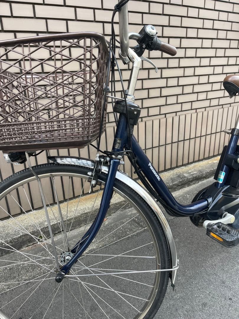 【本体のみ】電動アシスト自転車 ネイビー 前カゴ付き16Ah