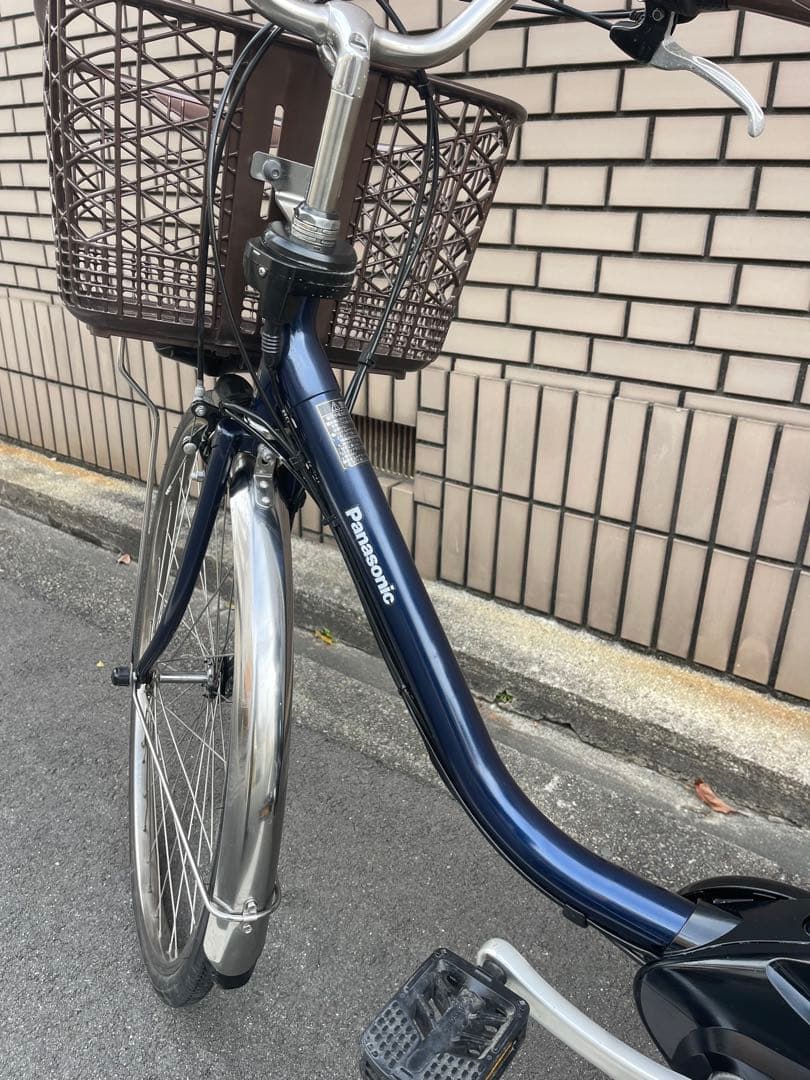 【本体のみ】電動アシスト自転車 ネイビー 前カゴ付き16Ah
