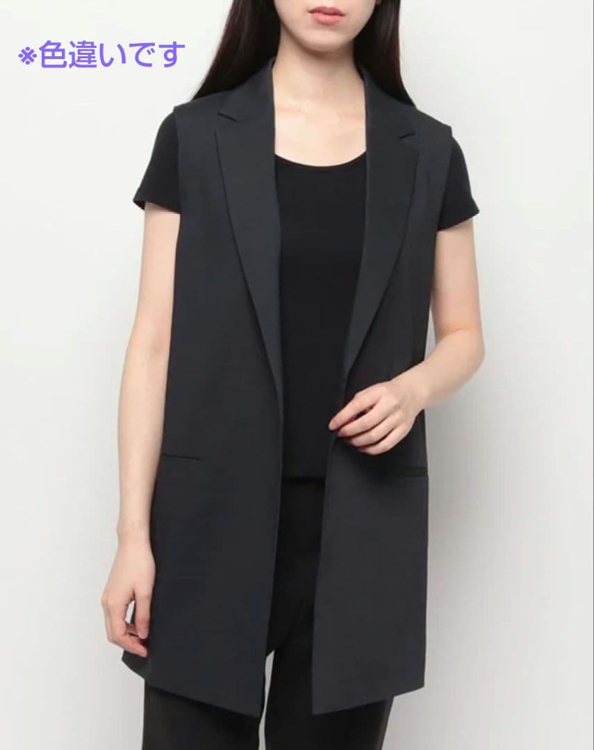 極美品✨️Theory【M】ジレ　サイドスリットリネンベスト　春夏　麻混　紺
