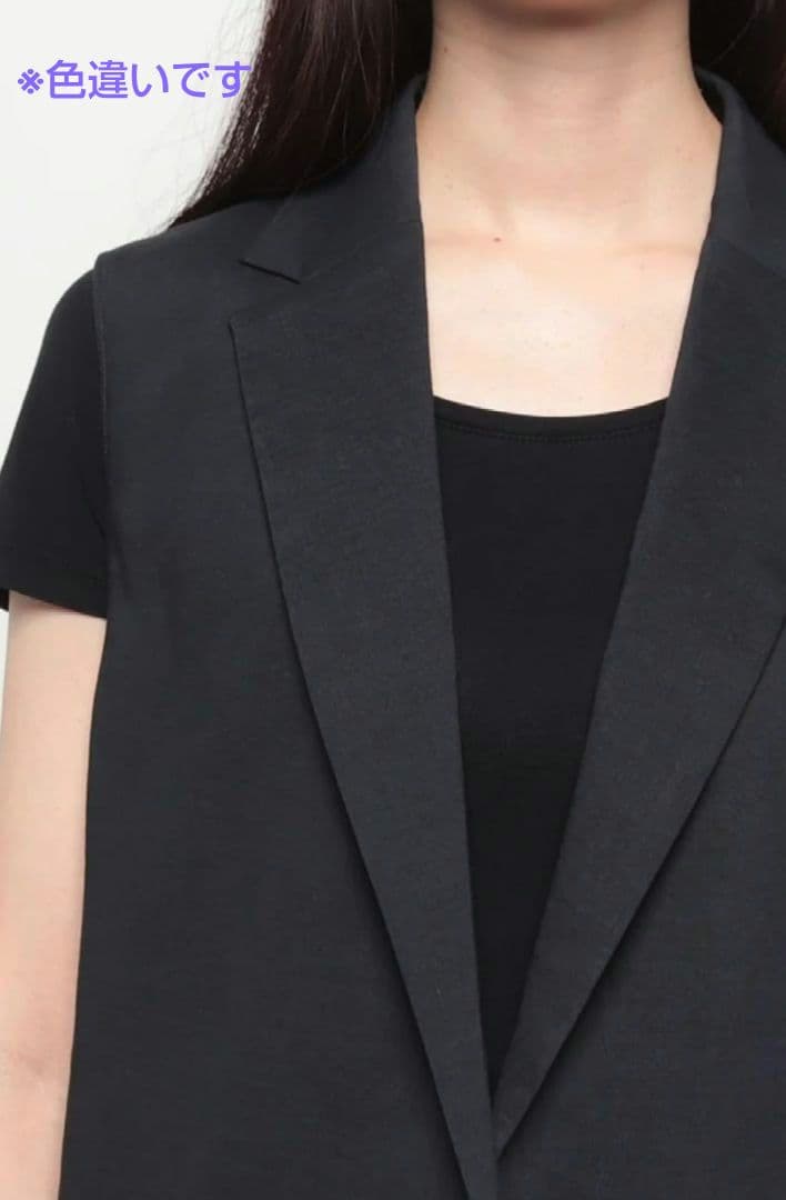 極美品✨️Theory【M】ジレ　サイドスリットリネンベスト　春夏　麻混　紺