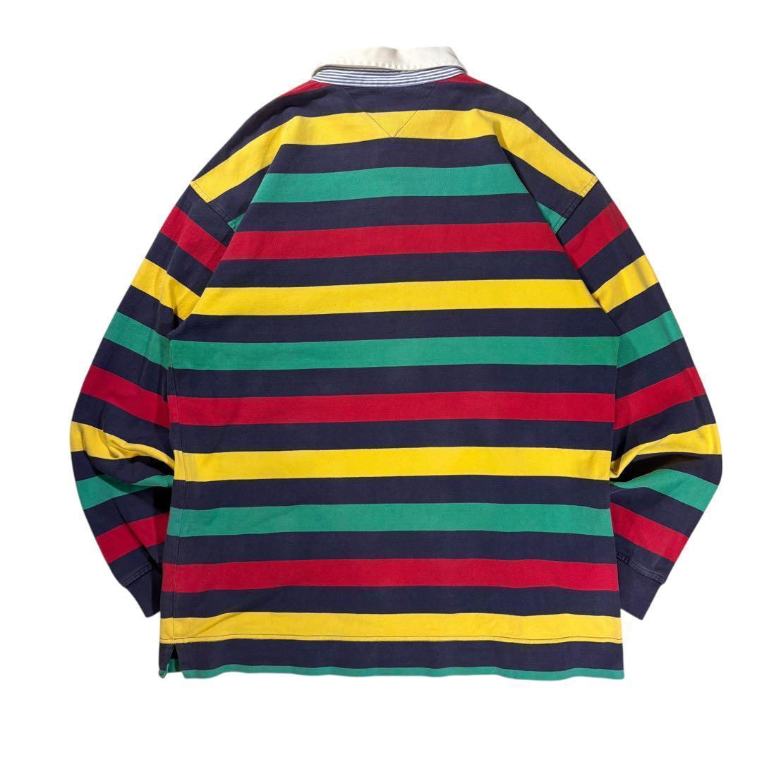 90s   マルチボーダー ラガーシャツ XL