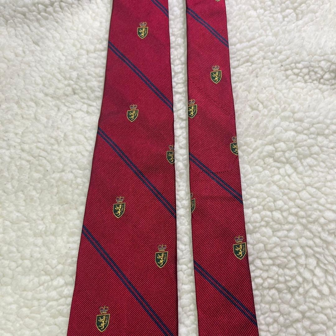 【極美品✨】ポロバイラルフローレン レップストライプ クラブ刺繍 ジャガード 赤