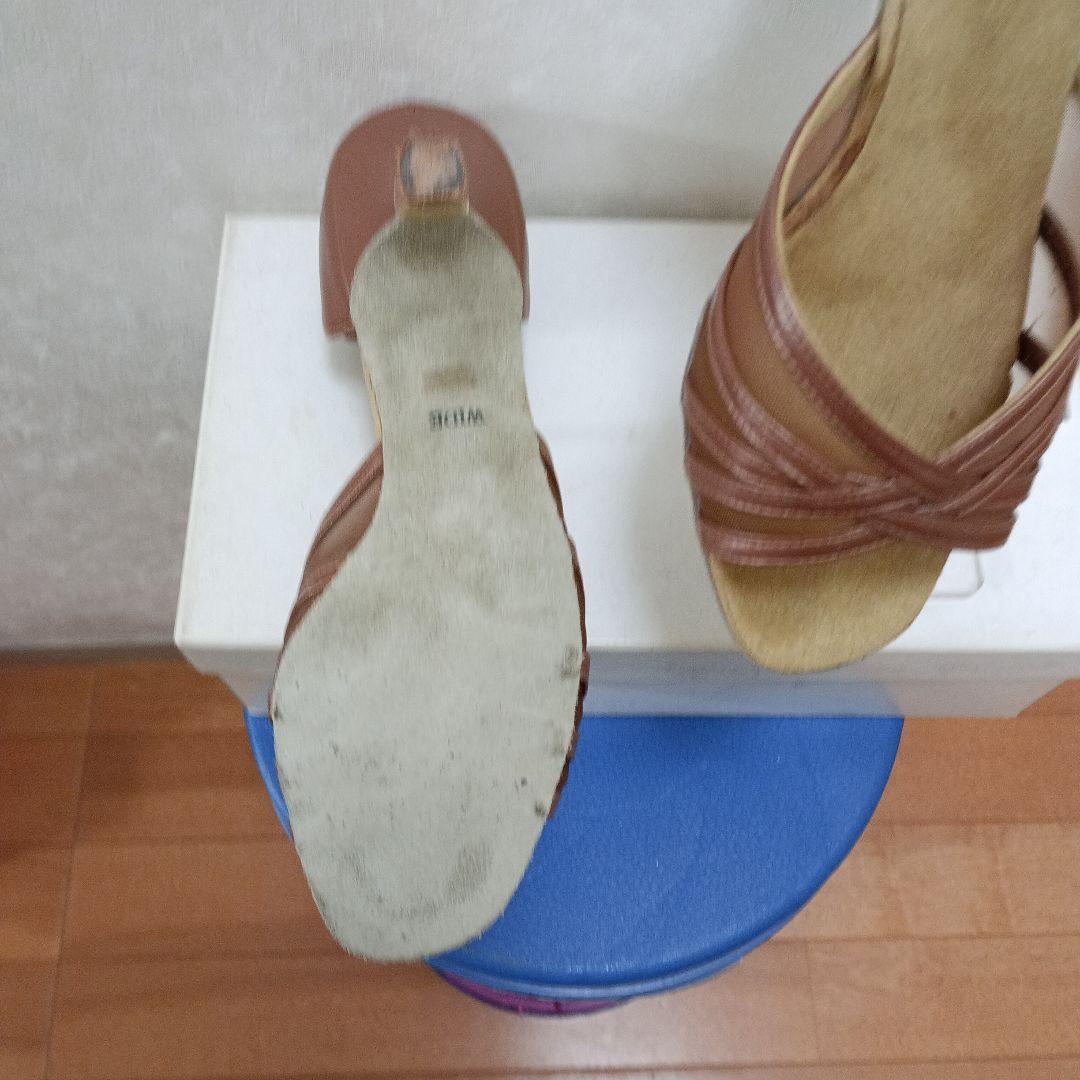 ブラウン ストラップ社交ダンス女性用　　24.5cm