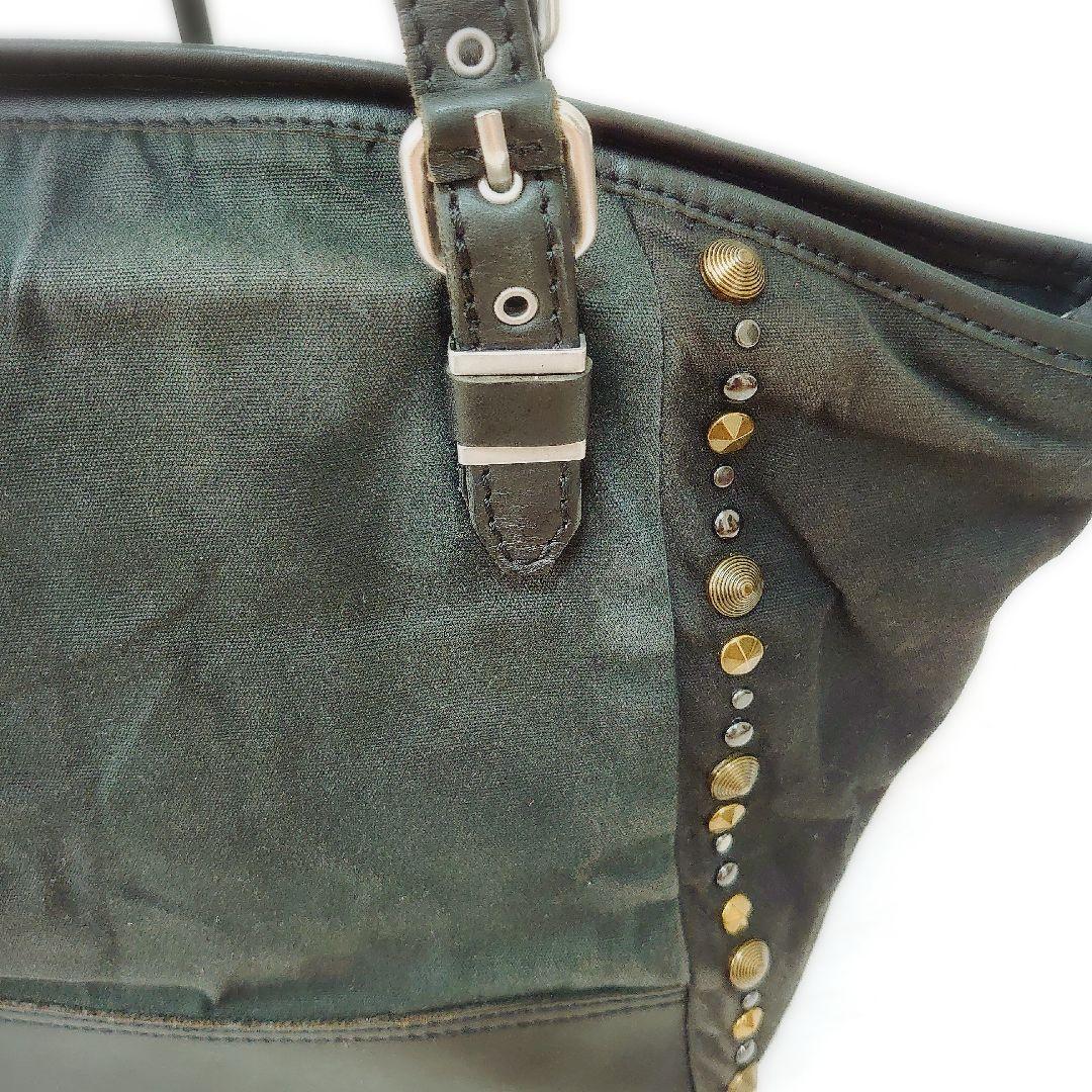 廃盤モデル　DIESEL　トートバッグ　スタッズ　キャンバス　レザー　Y2K
