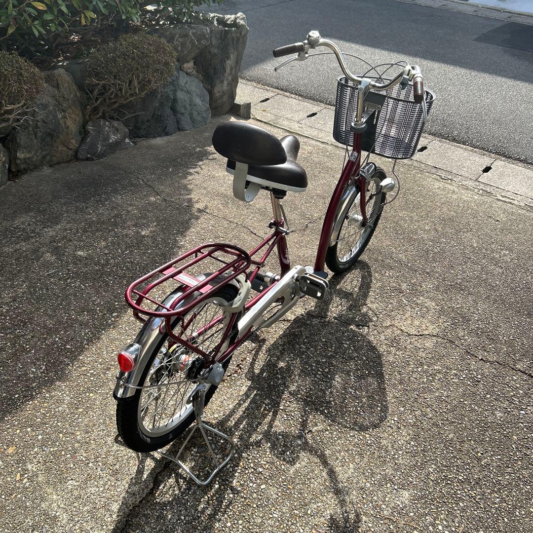 シニア向け自転車　こげーる　赤色 前面バスケット付き